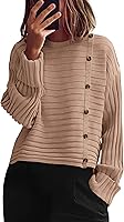 PRETTYGARDEN Women's Loose Long Sleeve Crewneck Button Knit Pullover Sweater Fall Winter Casual Tops 2026