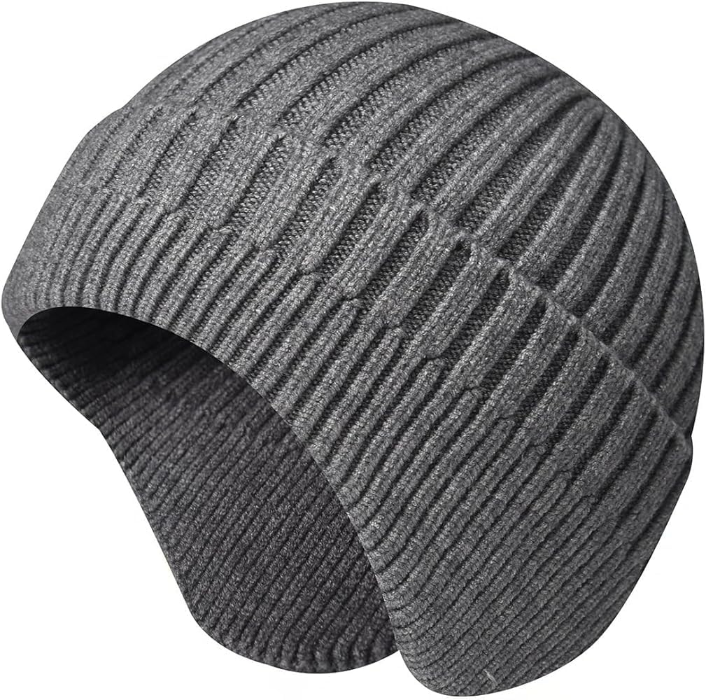 RichmenWomen Winter Beanie Knit Hats Earflaps Helmet Liner Skull Caps Soft Wool Warm Slouchy Casual Outdoor Woolen Ear Covers Head Warmer for Men | Freesize