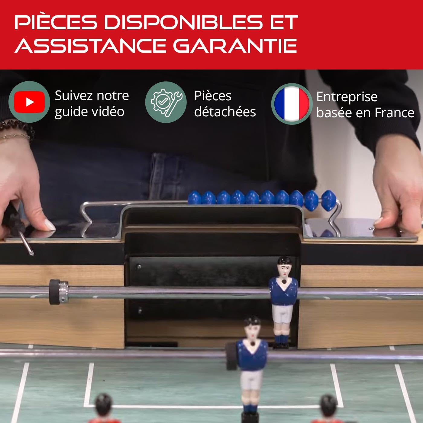 Rendez Vous Déco - Babyfoot Adulte Intérieur Bistrot 155,3 cm avec Monnayeur - Table de Jeux Familiale et Professionnelle Robuste