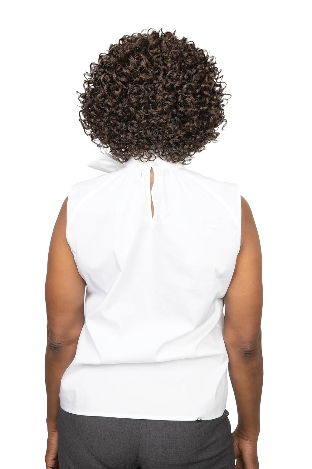 Ms.Granny Betty Wig, Bob style with natural romance curl, Elegance style (CHARCOAL)