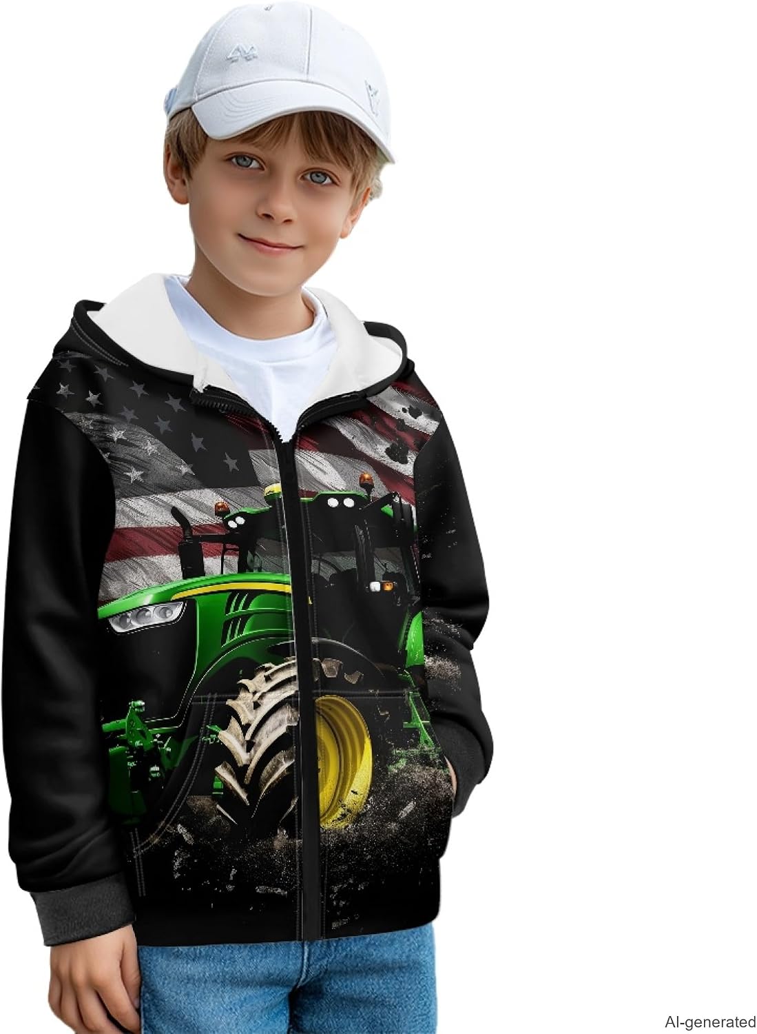 Boys Hoodies Size 6-7 Long Sleeve Hooded Sweatshirt Casual Hoodie Sportswear with Pockets Zip Up Hoodie for School