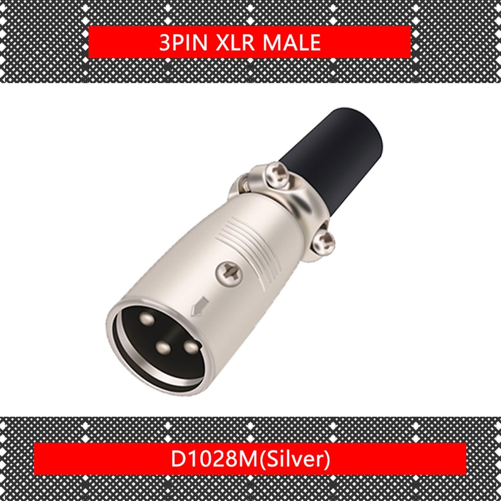 1 Stück/Set, 3-poliger XLR-Stecker und Buchse, Mikrofon, Audiokabel, Stecker, Metallkabelschuhe (1 x M 3P)