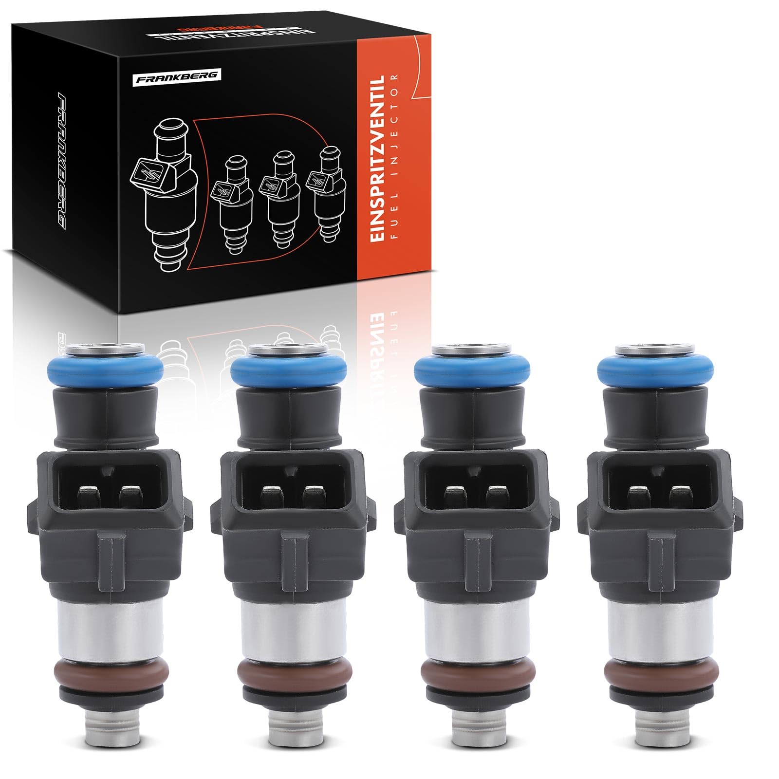 Frankberg 4 injecteurs de carburant 0280158046 | Compatible avec: K.a.n.g.o.o KC0/1, Twingo II CN0, Clio IV Grandtour KH, Logan MCV II, S.a.n.d.e.r.o BS, Twingo I C06