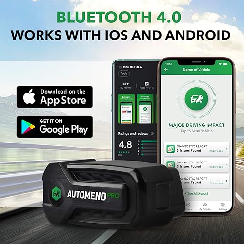 Miniatura 7 de AUTOMEND PRO OBD2 Escáner Bluetooth – Lector de código herramienta de diagnóstico de coche, compatible con iOS, Android | Escáner OBD2 universal