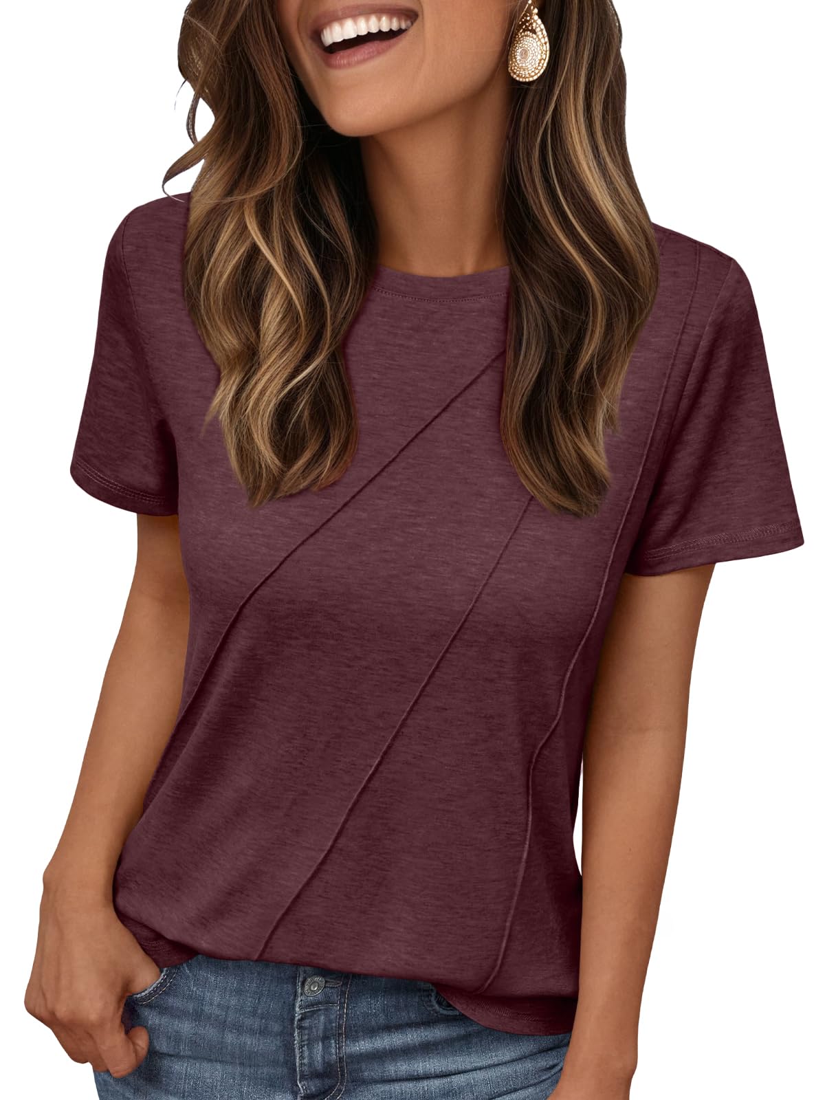 AUTOMET Womens Summer Tops Workout Shirts Beach Vacation Outfits Business Tshirts Dressy Fashion Spring Clothes 2025