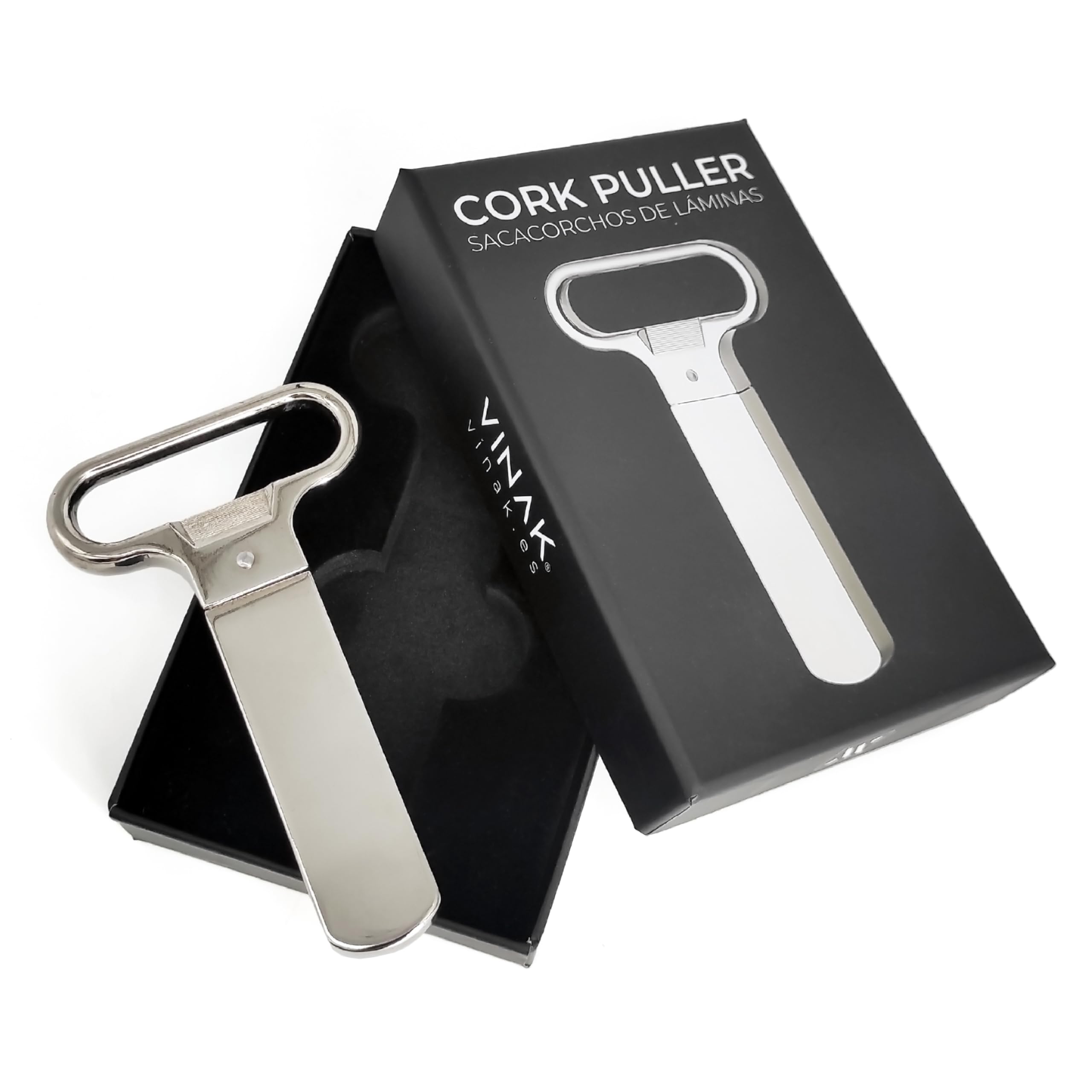 VINAK - Classic Cork Puller Corkscrew, Silver Chrome