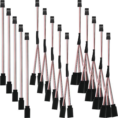 Cable de extensión servo de 15 piezas, conector Y de 3 pines, divisor de enchufe macho a hembra, servo adaptador de extensión compatible con RC JR