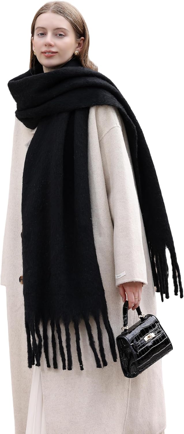 Wander Agio Winter Warm Scarf Long Pashmina Extra Large Shawls and Wraps for Women Large Blanket Scarves Solid - Image 6