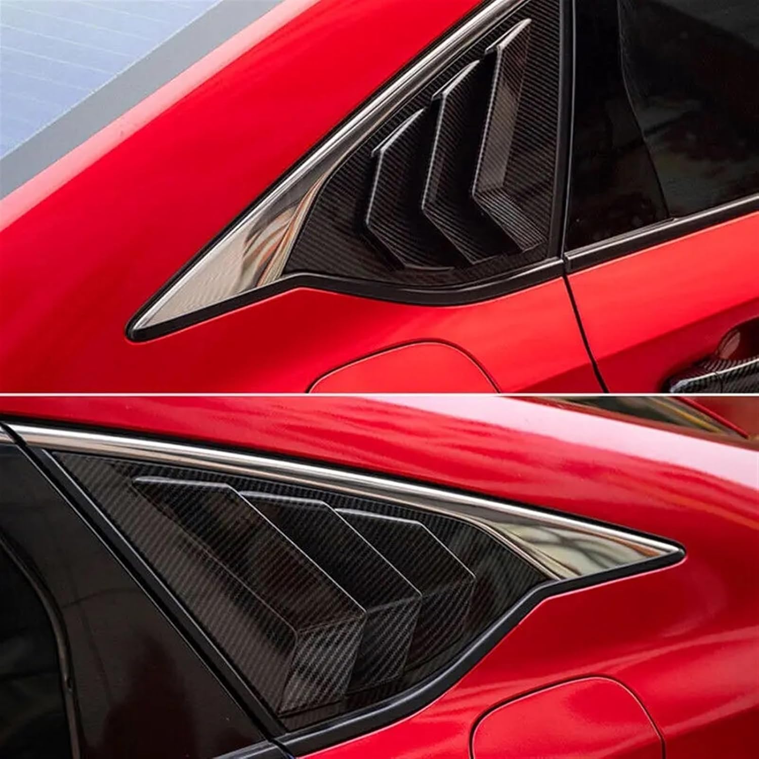 1 Pair Car Rear Louver Window Side Shutter Cover Trim Compatible for Accord 10th Gen 2018-2021 ABS Carbon Fiber Sticker Vent Scoop