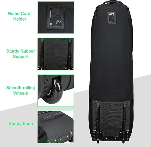 Miniatura 4 de Bolsa de viaje de golf material Oxford de poliéster duradero 600D resistente, bolsa de viaje de aire con ruedas con compartimento desmontable para