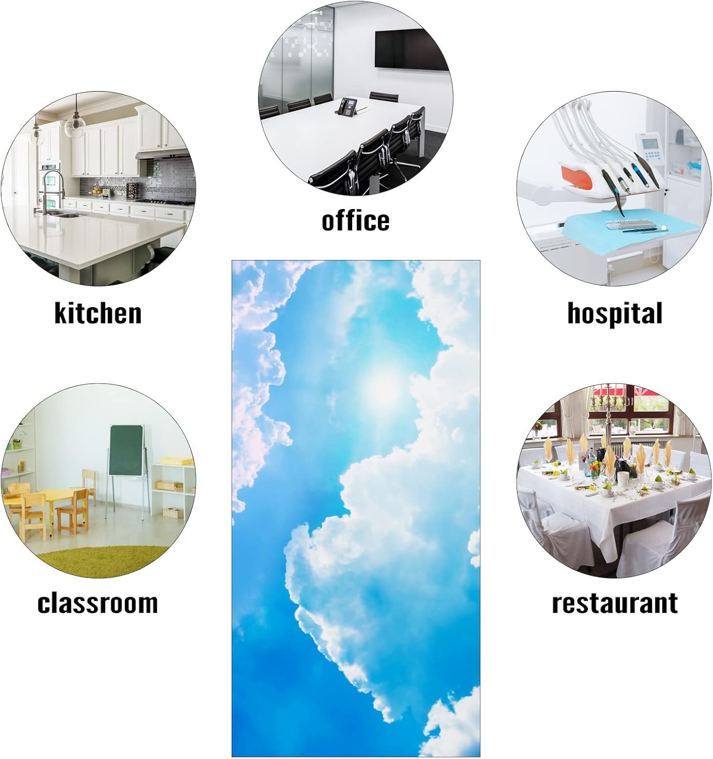 Fluorescent Light Covers for Classroom Kitchen Office Decorations-Sunshine Cumulus Clouds Clear Blue Sky Eliminate Harsh Glare and Headaches-2'x4' Fluorescent Light Diffuser