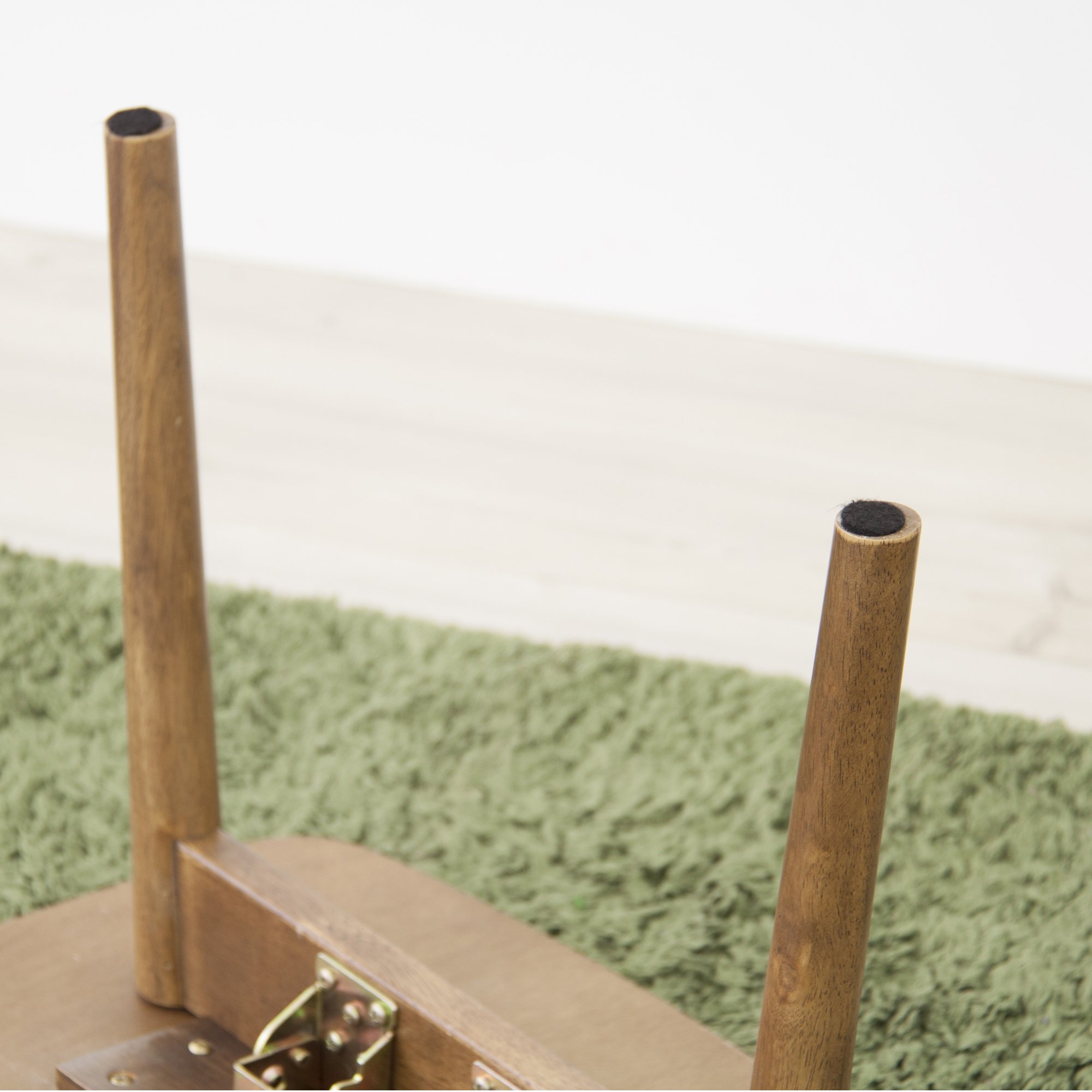 Mesa plegable con patas de 41.3 pulgadas de ancho x 20.5 pulgadas de profundidad x 13.8 pulgadas de nogal natural y madera de caucho, mesa de centro para el hogar y la vida, color madera de nogal 8