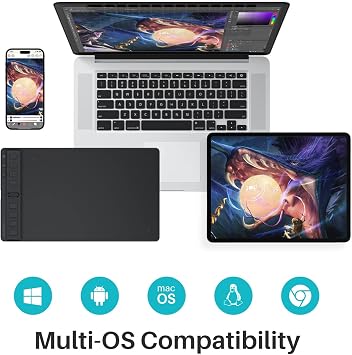 HUION Inspiroy 2 Medium Drawing Tablet with Scroll Wheel 8 Customized Keys, HUION Skeleton Artist Glove