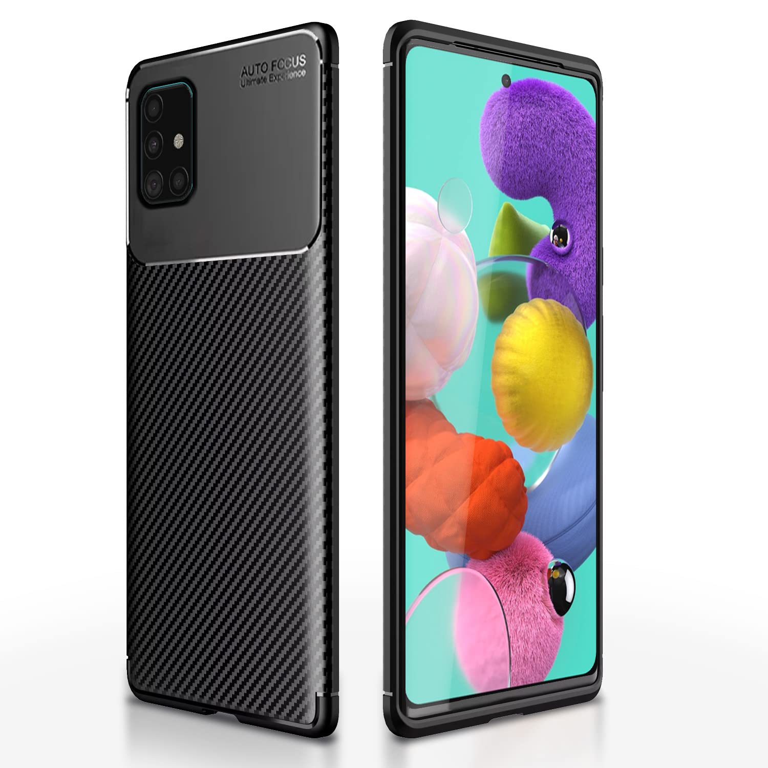 Pikkme Samsung Galaxy A51 Back Cover | Rugged Carbon Fiber | Shock Proof | Matte Soft Silicon Flexible | Back Case for Samsung Galaxy A51 (Black) (B0BXKN8YDN) Amazon Price History, Amazon Price Tracker
