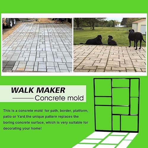 Vista 19 de CJGQ - Moldes reutilizables para camino de concreto tamaño extra grande, pavimentado de peldaños Big square