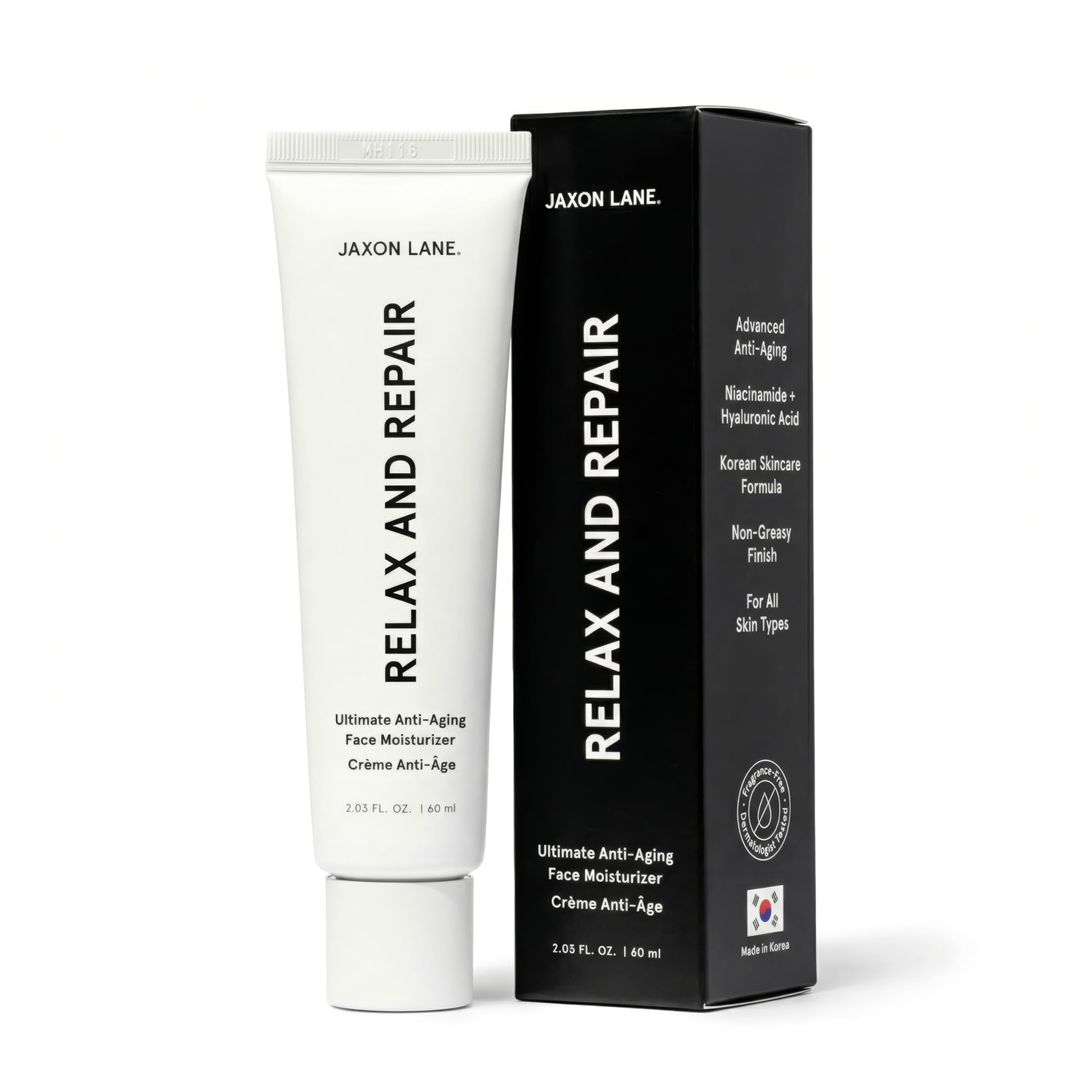 RELAX AND REPAIR Anti Aging Face Moisturizer for Men | Anti Wrinkle Cream for Face, Night Cream, Eye Cream with Niacinamide (Vitamin B3), Hyaluronic Acid, Vitamin E & Ceramides For Skin by Jaxon Lane