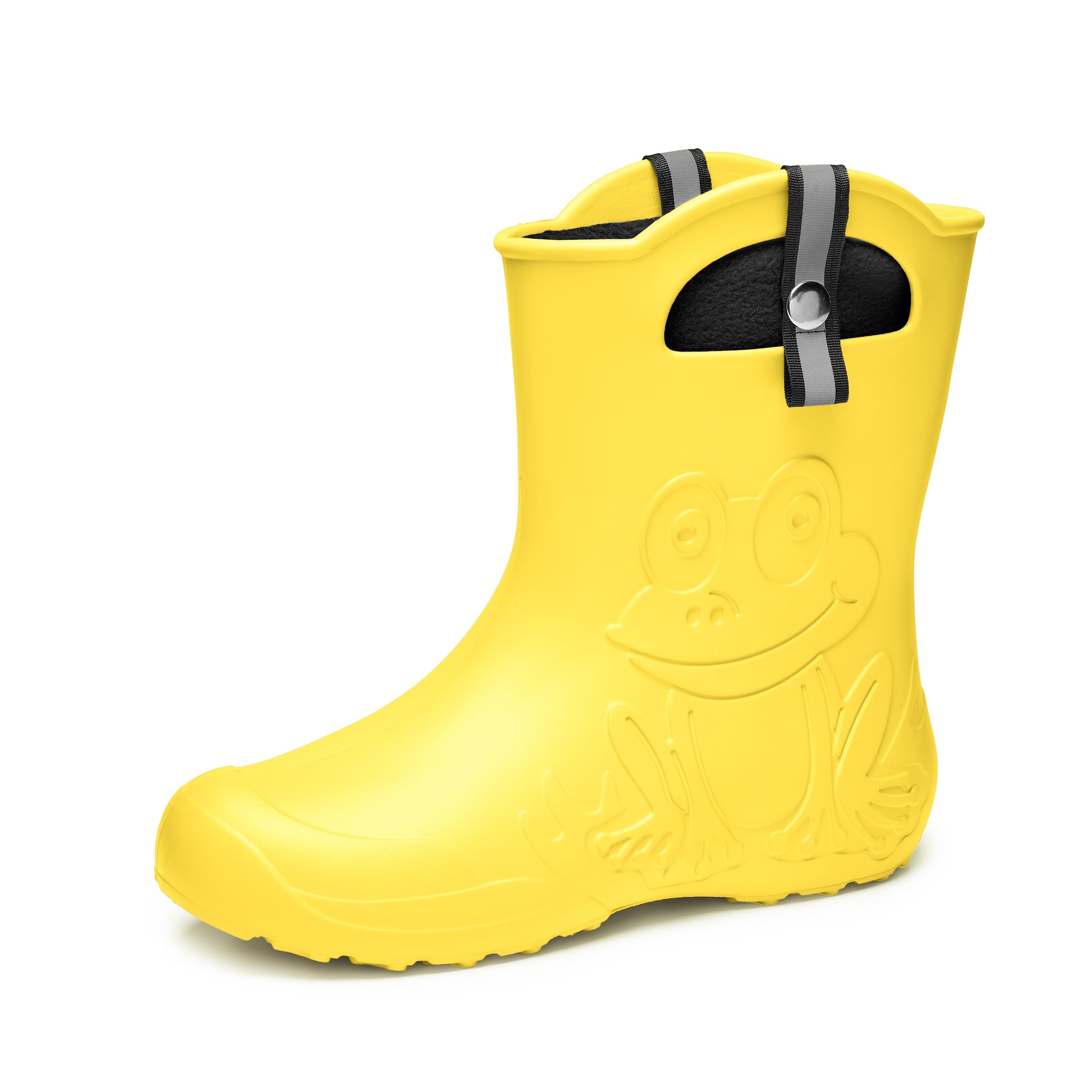 Ladeheid EVA Gummistiefel Damen warm gefüttert durch herausnehmbaren Innenschuh leichte wasserdichte Regenstiefel Griffe zum Anziehen rutschfeste Sohle LA-CA-23