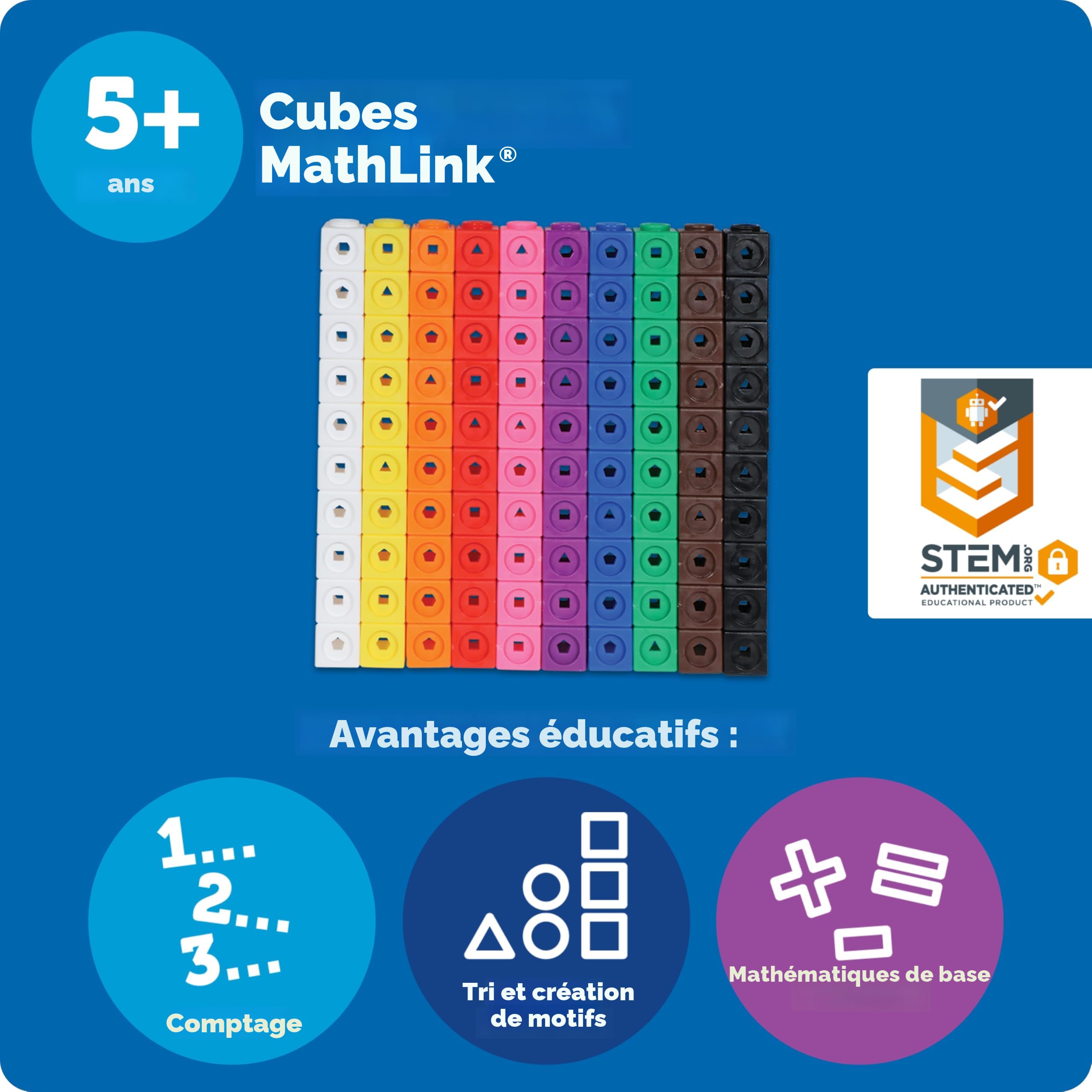 100 Cubes MathLink® - Idéal pour compter, regrouper, associer 100 Cubes MathLink® - Idéal pour compter, regrouper, associer