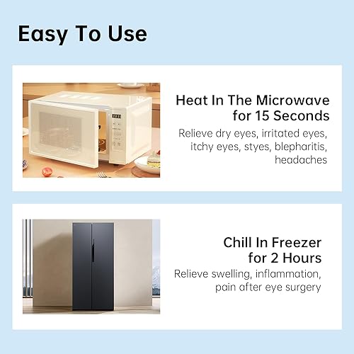 Miniatura 8 de NEWGO Máscara de compresión de ojos húmeda, compresa de calor húmedo, máscara de ojos calientes para ojos irritados y bultos y protuberancias de
