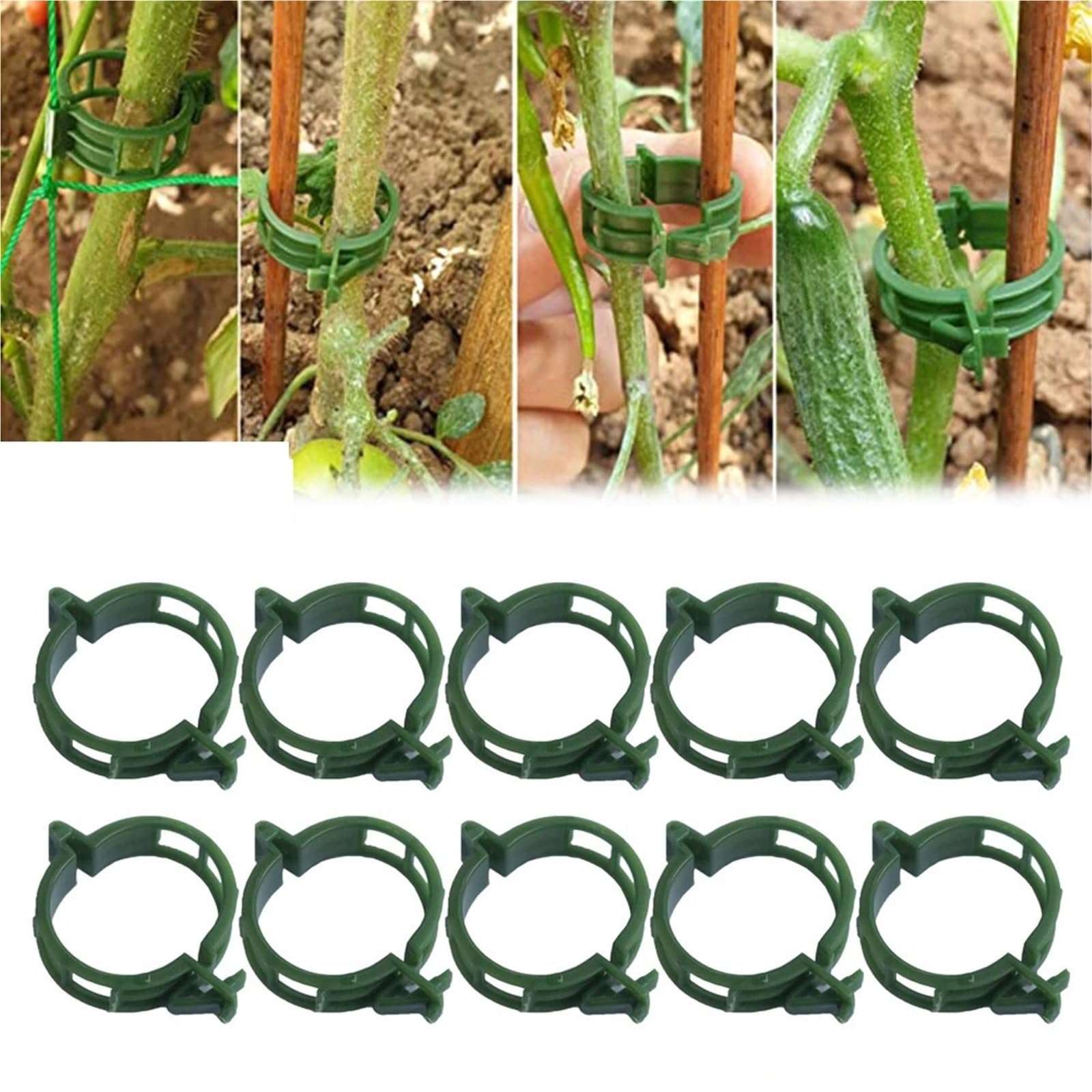 1500 Stück Pflanzenclips, Schnallenhaken, Kunststoffstützen, verbindet wiederverwendbare Halterung, Gartenbedarf, Gemüseranke