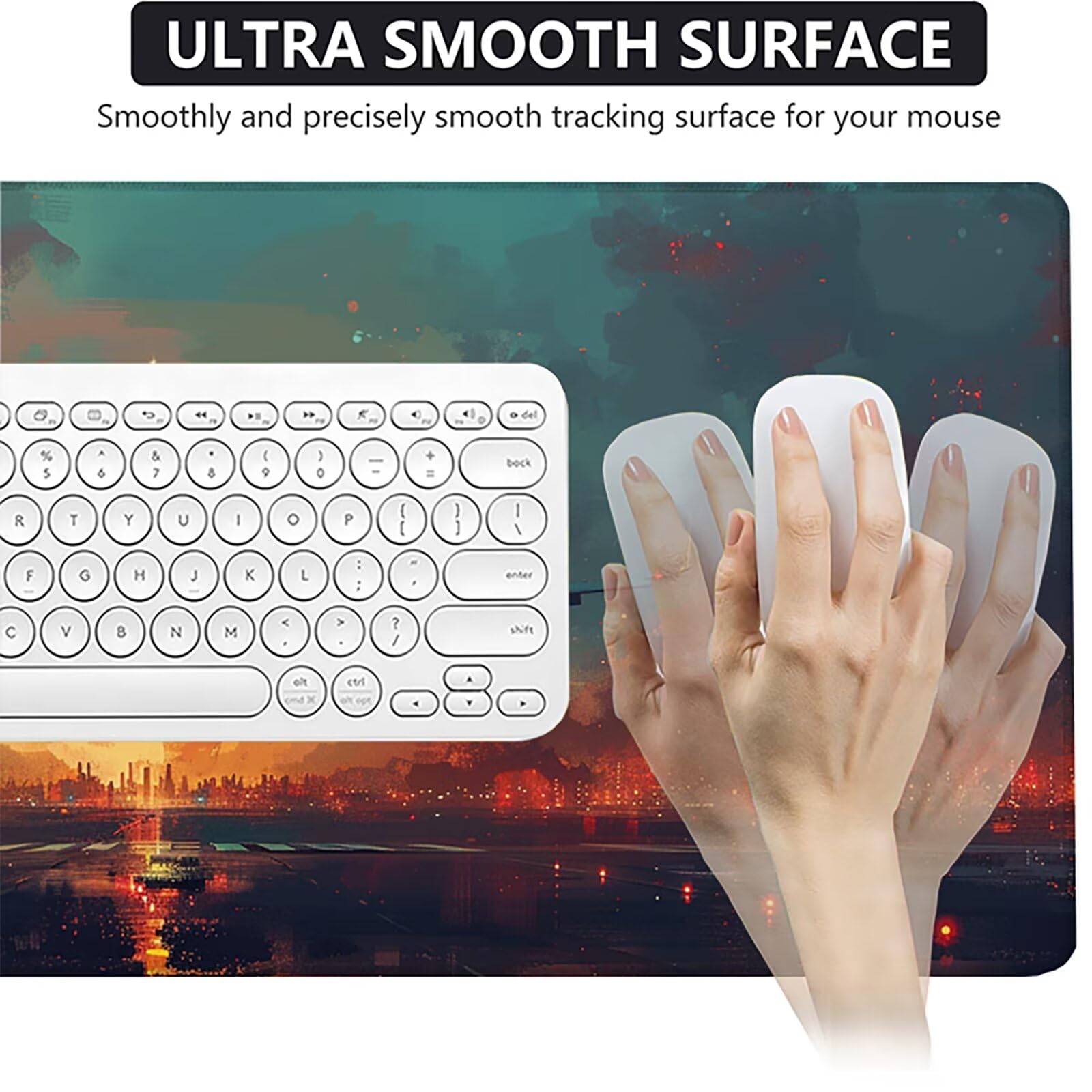 Aereo Tappetino Mouse XXL 1200x600x3mm Tappetino Mouse Giallo Gomma Antiscivolo Sottomano Scrivania, Migliora Precisione e Velocità Mouse Pad per Ufficio Gaming Accessori Scrivania, Regalo Uomo, 5-L