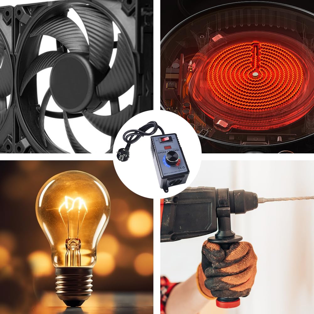 Régulateur de vitesse 230 V, régulateur de vitesse 230 V, moteur 10 A 4000 W, régulateur de tension SCR, variateur, prise européenne, régulateur de vitesse, utilisation du moteur, avec protection