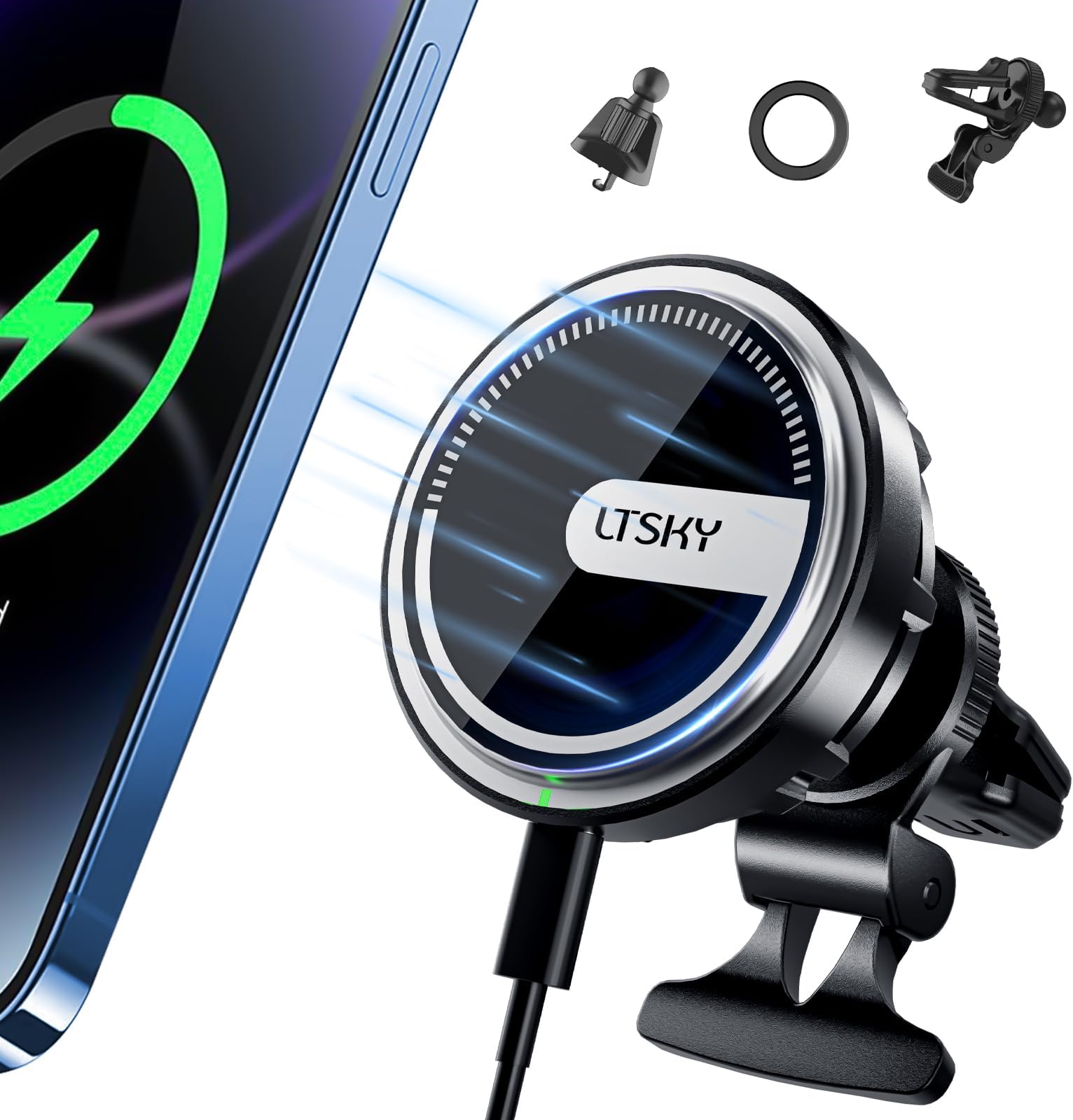 ALAFLY Magsafe Autohalterung 15W Mit Ladefunktion - Magnetisch Mit Saugnapf