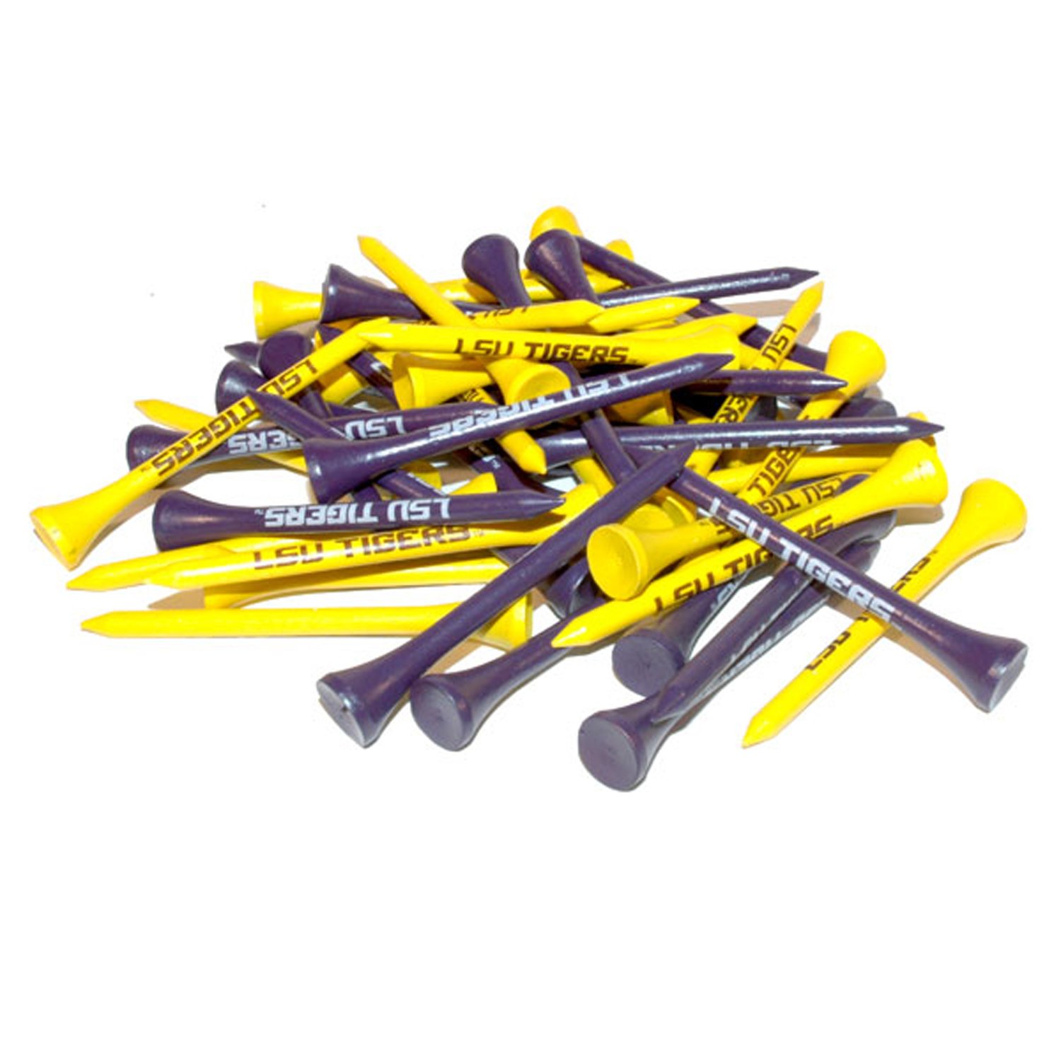 Team Golf NCAA LSU Tigers Pack Of 50 Golf Tees 2-3/4" Golf Tees, 50 Pack, Regulation Size, Multi Team Colors
