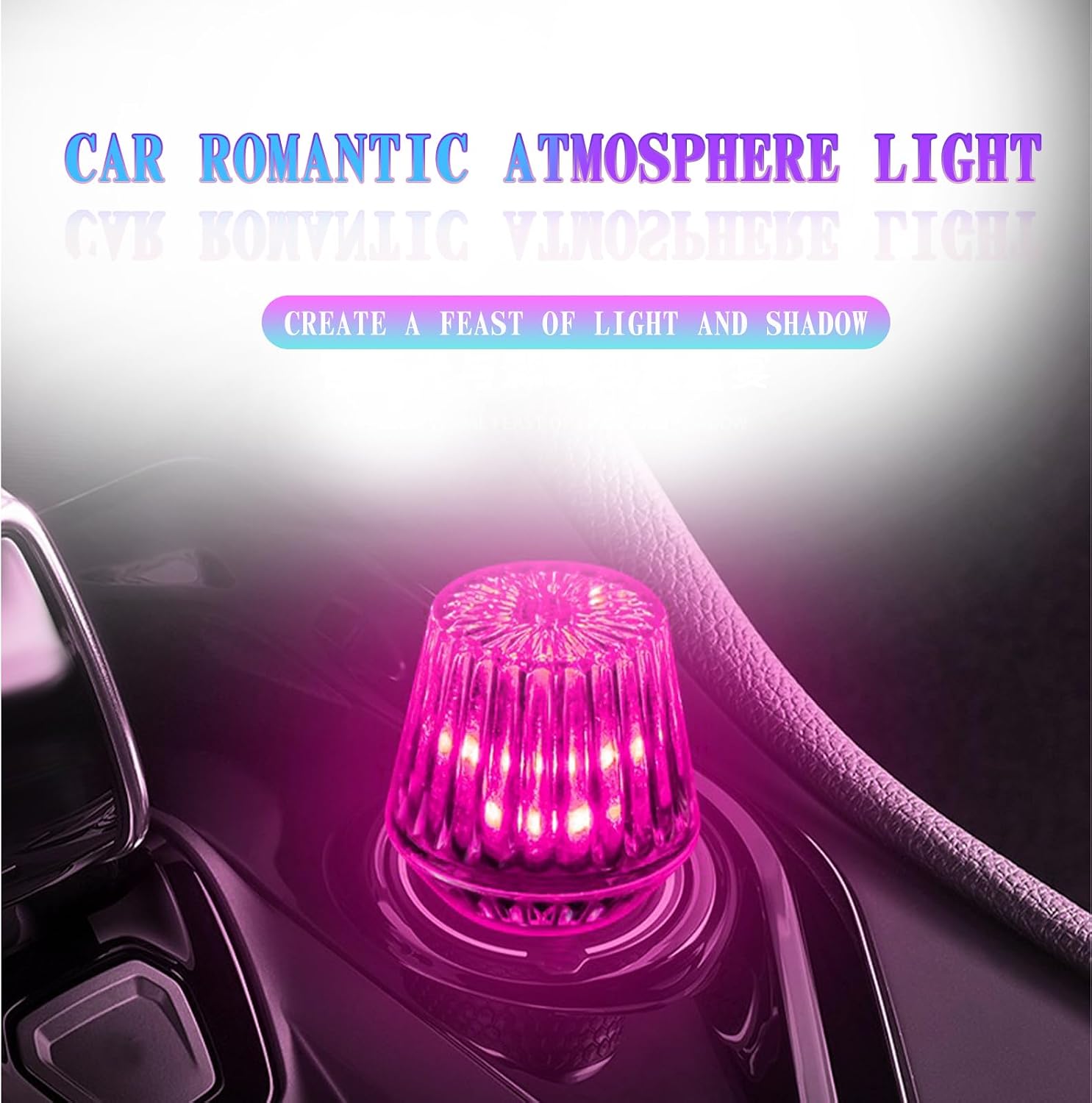 1 Pcs USB Star Sky Lamp for Cars, New Car USB Night Light, USB Led Car Interior Atmosphere Lights, Plug and Play, Used for Most Cars, Trucks, Suvs, Hallway, Party, Bedroom （Pink）