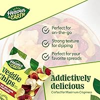 Vista 5 de Heaven & Earth Veggie Chips, Root Vegetable Medley Chips 1oz (6 Pack) Thin & Crisp Perfect Snack & Salad Topper Non GMO Certified Kosher
