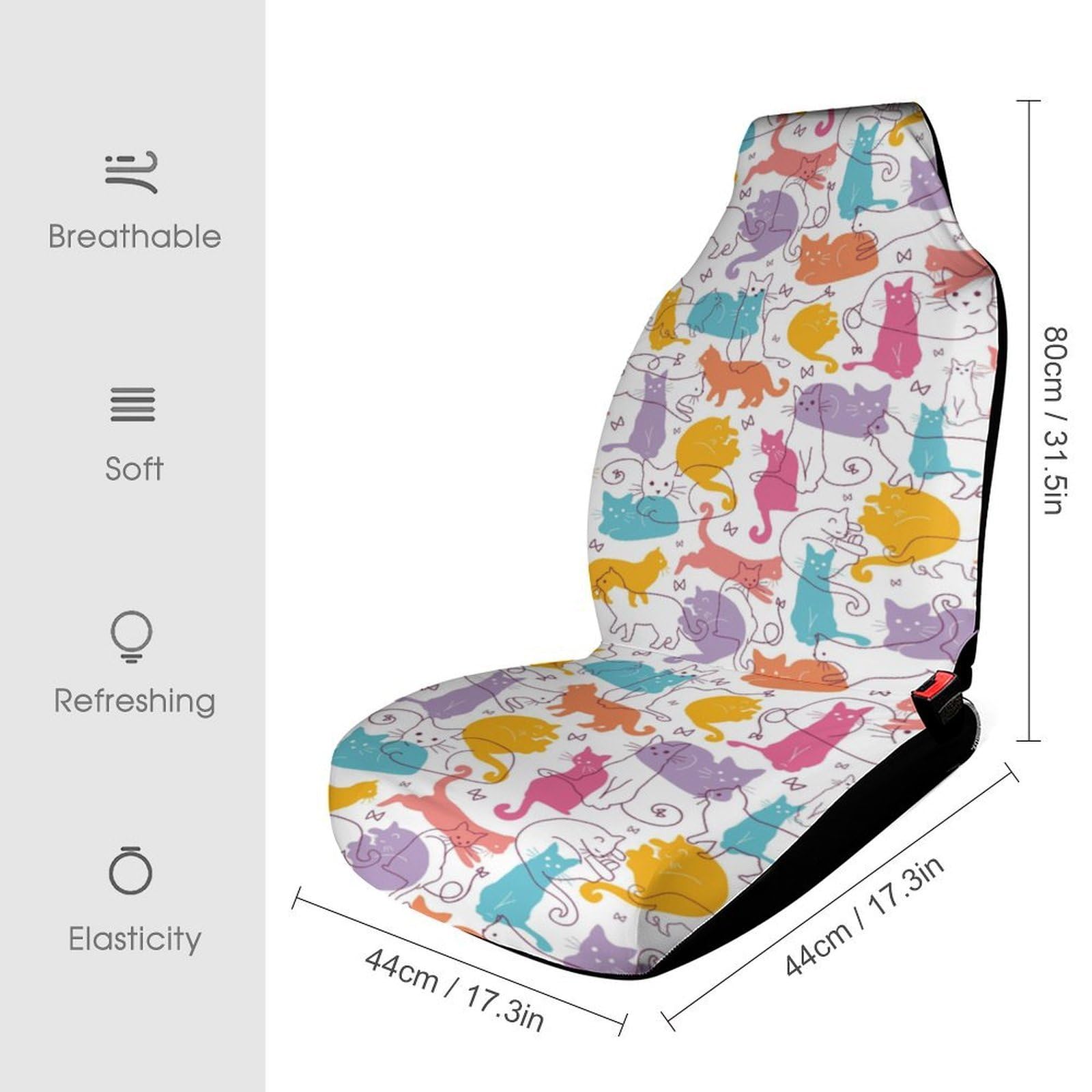 Autobezug Sitze vorne, Faden Katze Katze Autositzbezug, Universal Autositzschoner