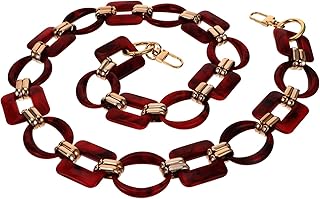 VALICLUD Bolsas Vintage Para Mulheres Al?a de Corrente Plana de Substitui??o Com Fivelas para Ombro de Metal Diy Bolsa Cruzada Bolsa de M?o Substitui??o de Bolsa Vermelho Escuro 42 Cm