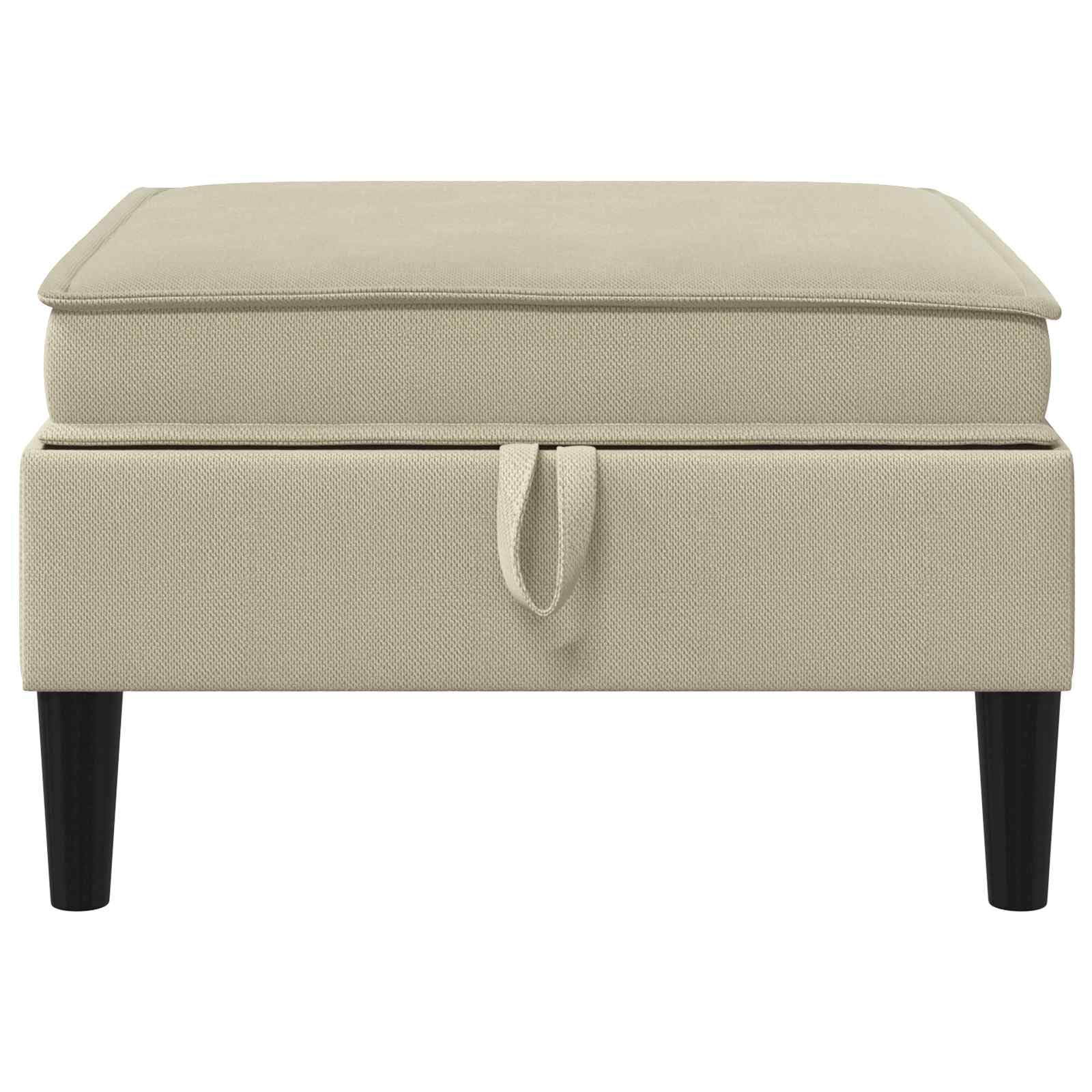 Taboret na sofę z miejscem do przechowywania, piaskowy aksamit, meble tapicerowane do salonu, otomana z pianką, poduszka do siedzenia, czarne nogi, 70 x 70 x 40 cm, do wnętrz, nie zajmuje