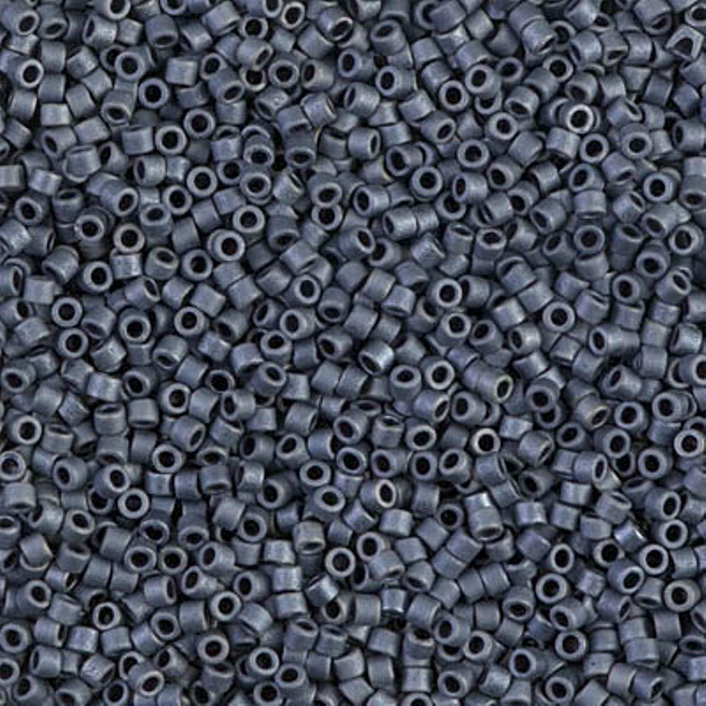 Miyuki Delica Lot de perles de rocaille : taille 11/0, gris mat, collection DB301, DB307, DB310-3 tubes de 2"