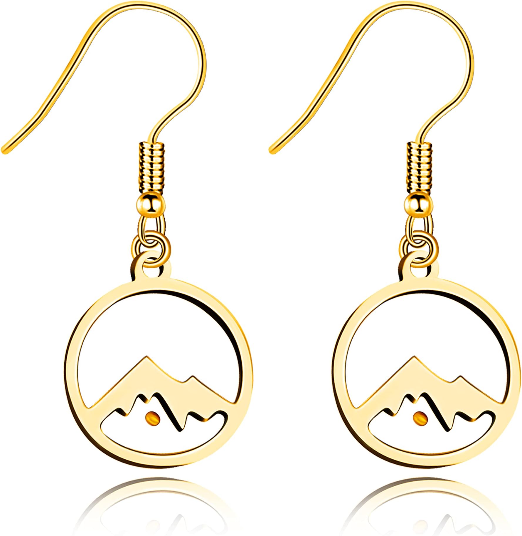 Uloveido Charms Real Mustard Seed Earrings for Women, Stainless Steel Dangle Drop Earrings Y582