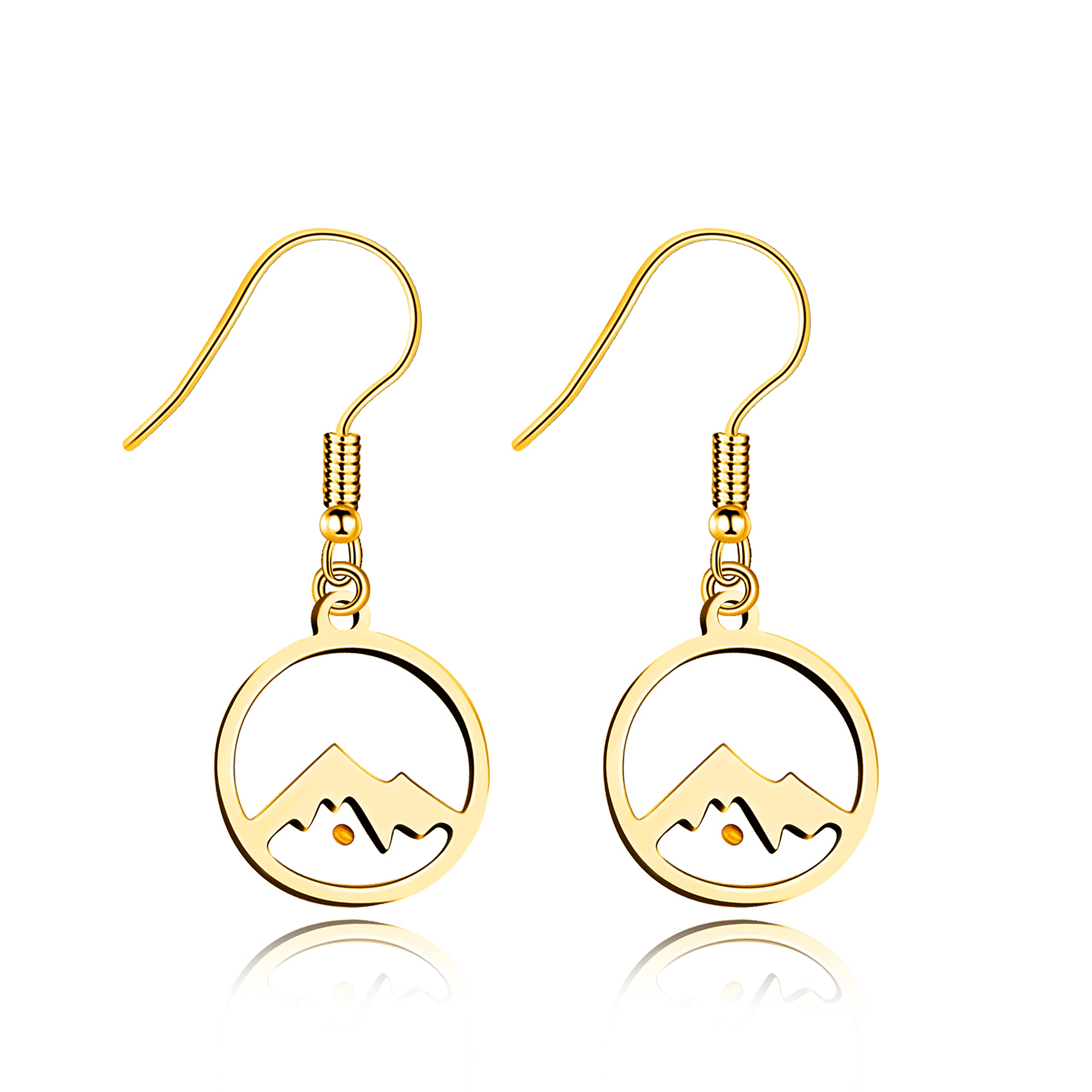 Uloveido Charms Real Mustard Seed Earrings for Women, Stainless Steel Dangle Drop Earrings Y582