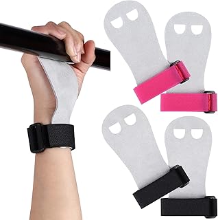 TOBWOLF 2 Pairs Gymnastics Grips, Grips for Gymnastics, Gymnastics Hand Grips, Gymnastic Palm Hand Grips Protectors, Gymnastics Equipment Grips for Girls Youth - Black + Pink