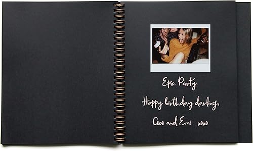 Miniatura 2 de Libro de invitados de fiesta de cumpleaños, decoración de fiesta de oro rosa, libro de invitados Polaroid, 4.59 oz negros 8.5 x 7.0 in. Cuaderno de