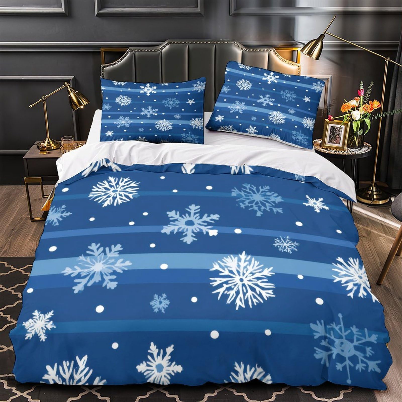Parure de couette snowflakes hivernal pour transformer la chambre des garçons en cocon de fête