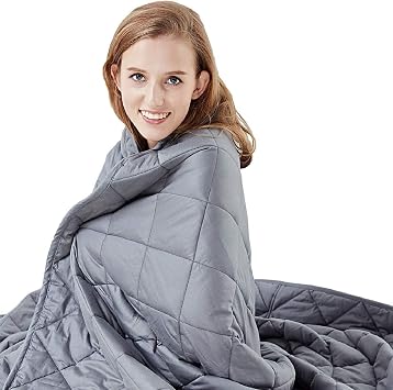 HYPNOSER Weighted Blanket Twin Size (15 lbs 48"x72") for Kids and Adults | Heavy Blanket for Better Sleep, Fits Twin or Full