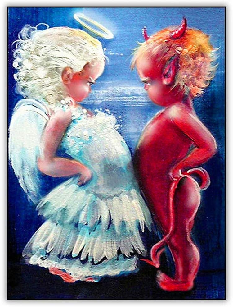 5D Diamant Malerei Set 'Engel Feuer EIS' 50x70cm - Vollbohrer DIY Bastelset Mit Runddiamanten