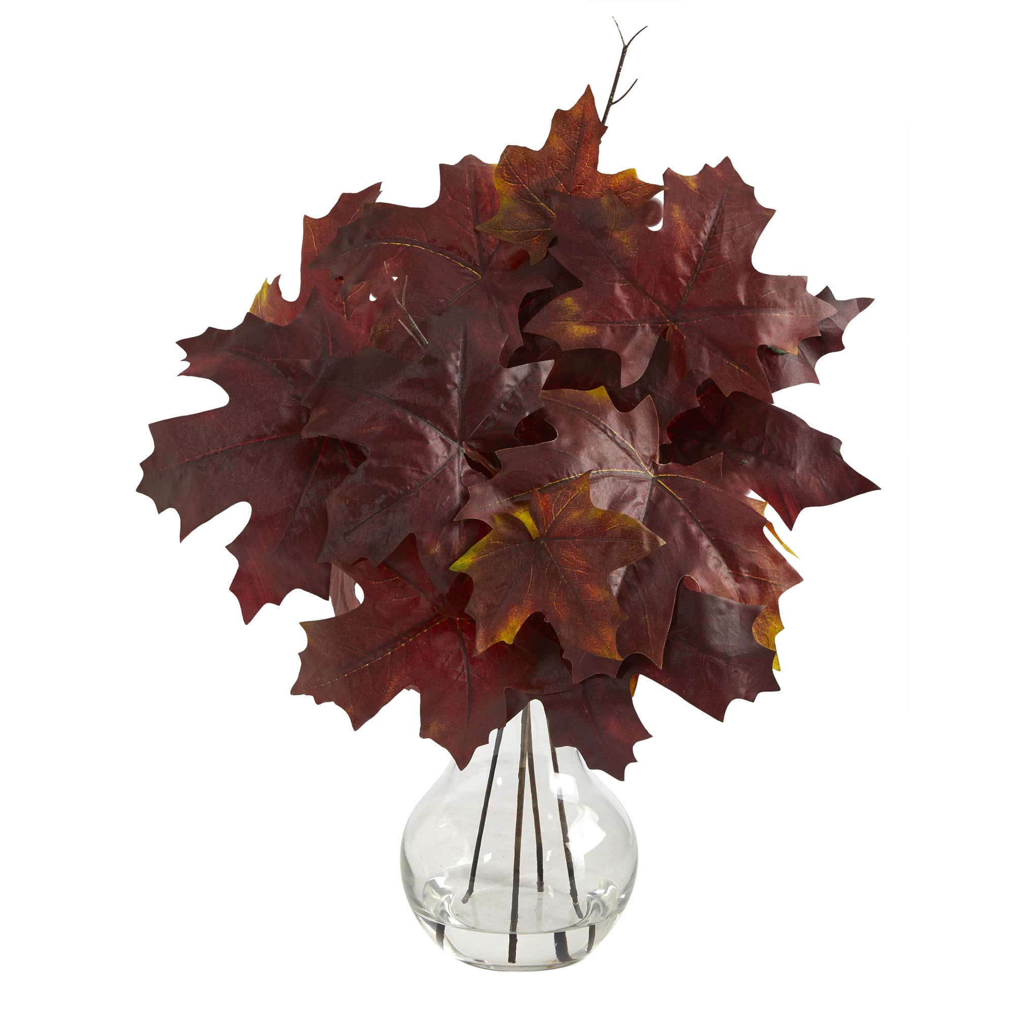 Plante artificielle érable verre 18 po pot décoration bureau