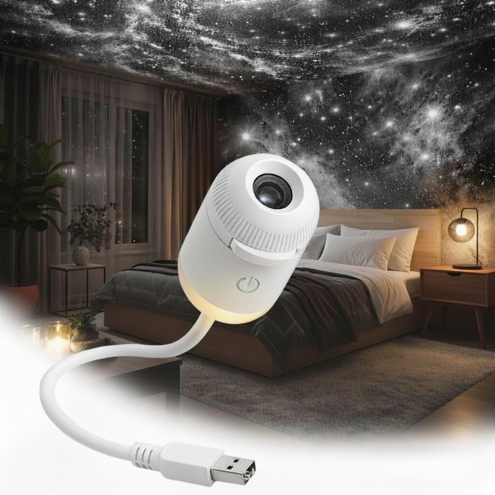 JORCEDI 2-in-1 Galaxy Projector Night Light, Multifunctional Portable Starry Sky Night Light,360° Adjustable LED Lamp with Adjustable Brightness,for Bedroom Sleeping Hallway Ceiling Decor (3 Pieces)