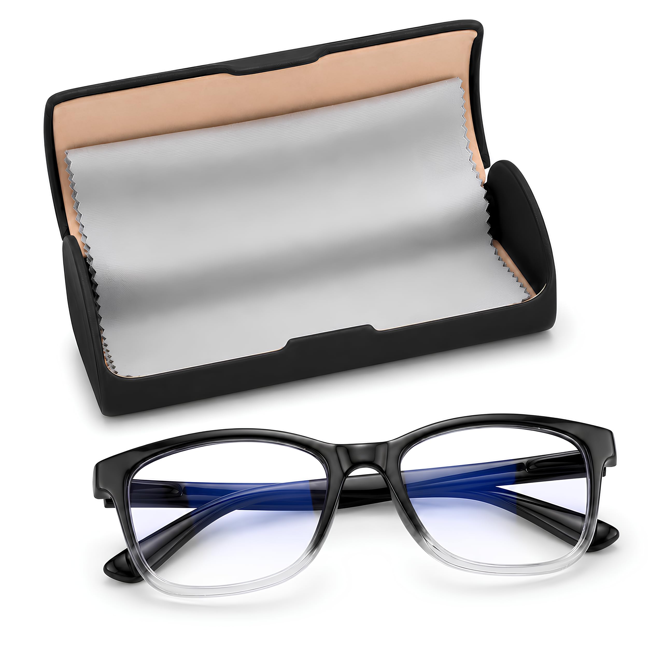 One Power Reading Glasses for Men & Women – +0.5 to +2.5 Power Flex Focus Blue Light Blocking Specs – Progressive Magnifying Rimless Lightweight Flexible Readers for Computer, Books & Screens