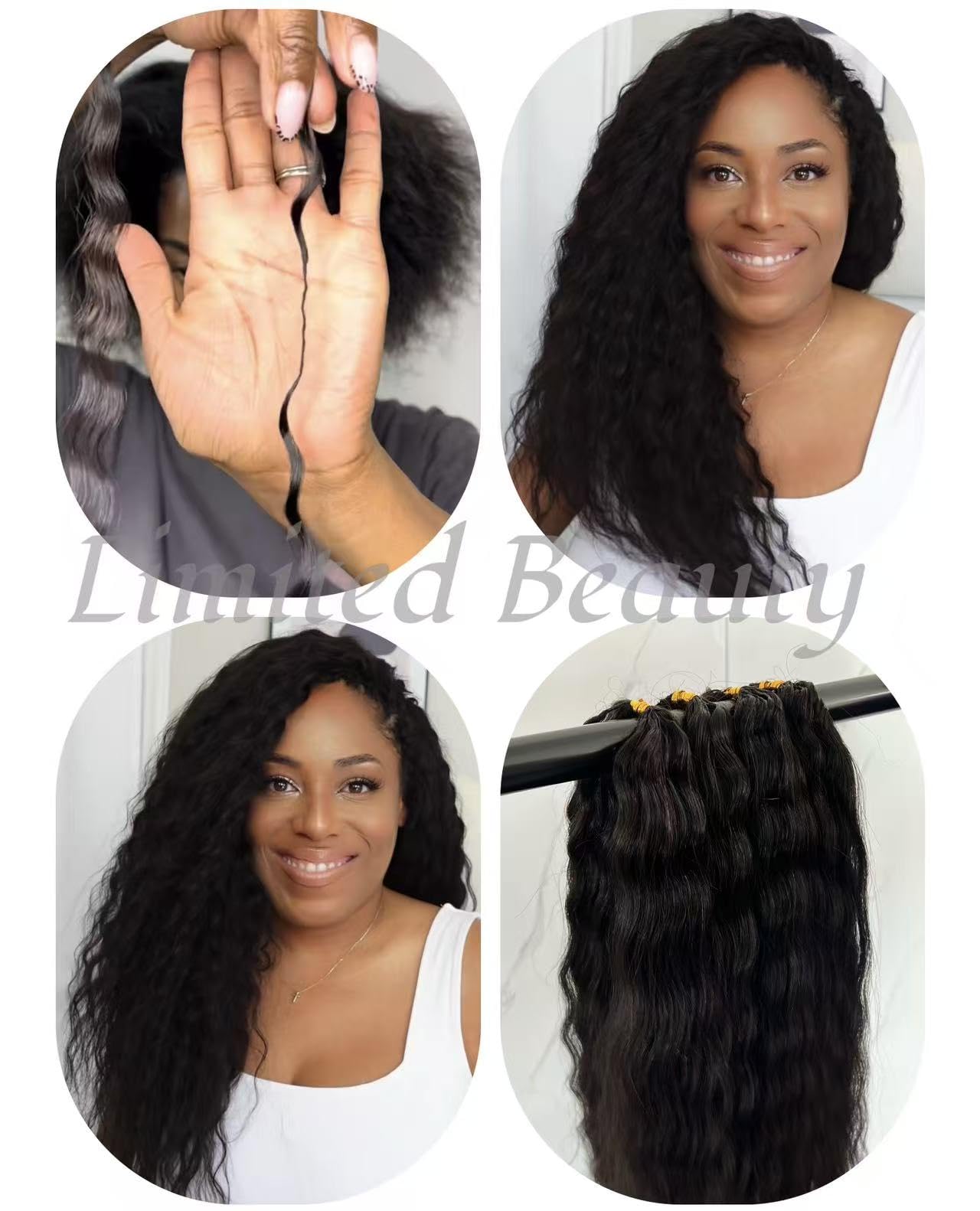 Human Hair Extensions 16in Wavy 2 Pack Knotless Pre-Separated Amazon.com : Wet and Wavy Super Wave 2 pack 120g Knotless  main image 2