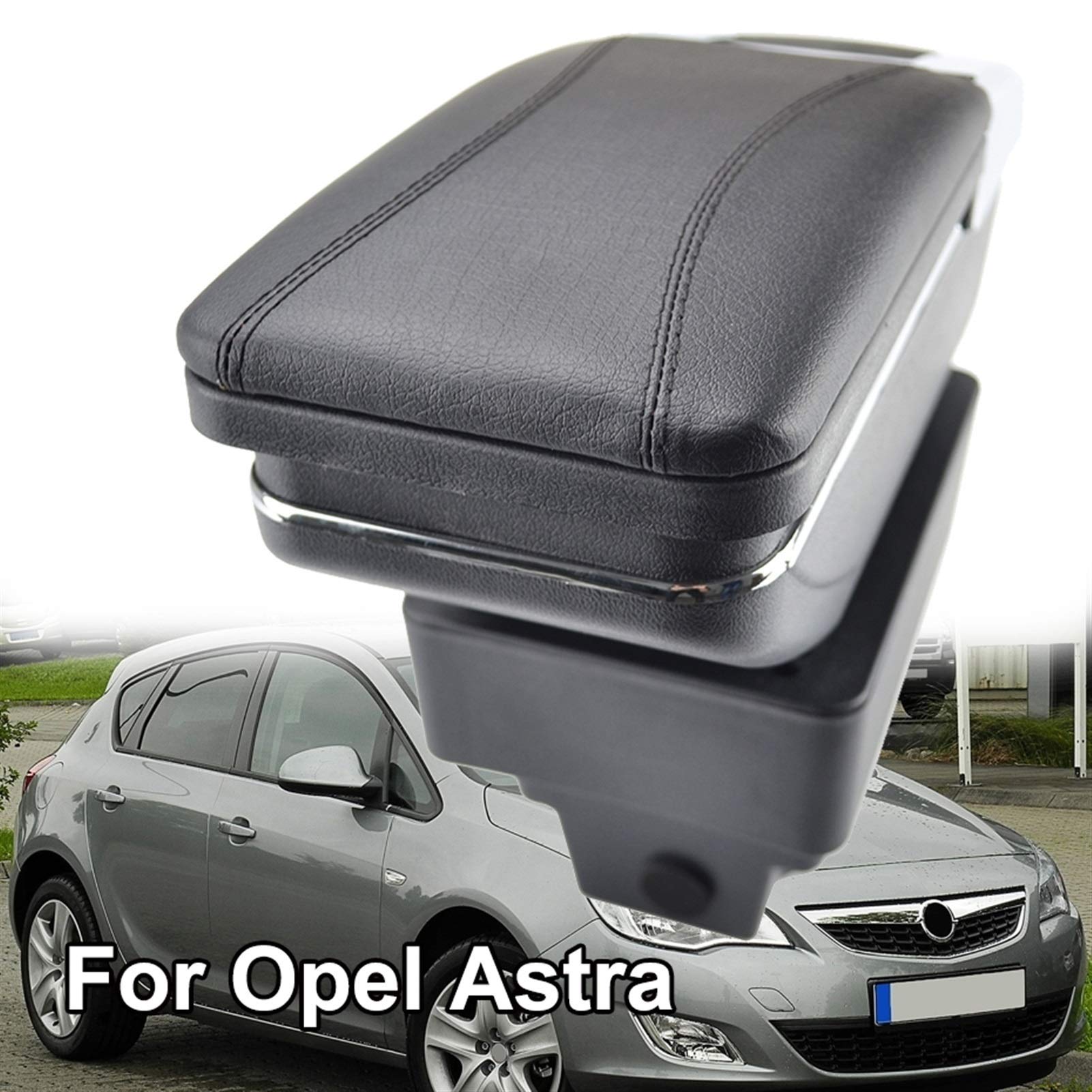 Dla opla, dla Vauxhall, Astra J podłokietnik ze schowkiem obrotowa dekoracja pudełka do przechowywania Car Styling 2009 2010 2011 Podłokietnik w konsoli środkowej samochodu(Red thread)