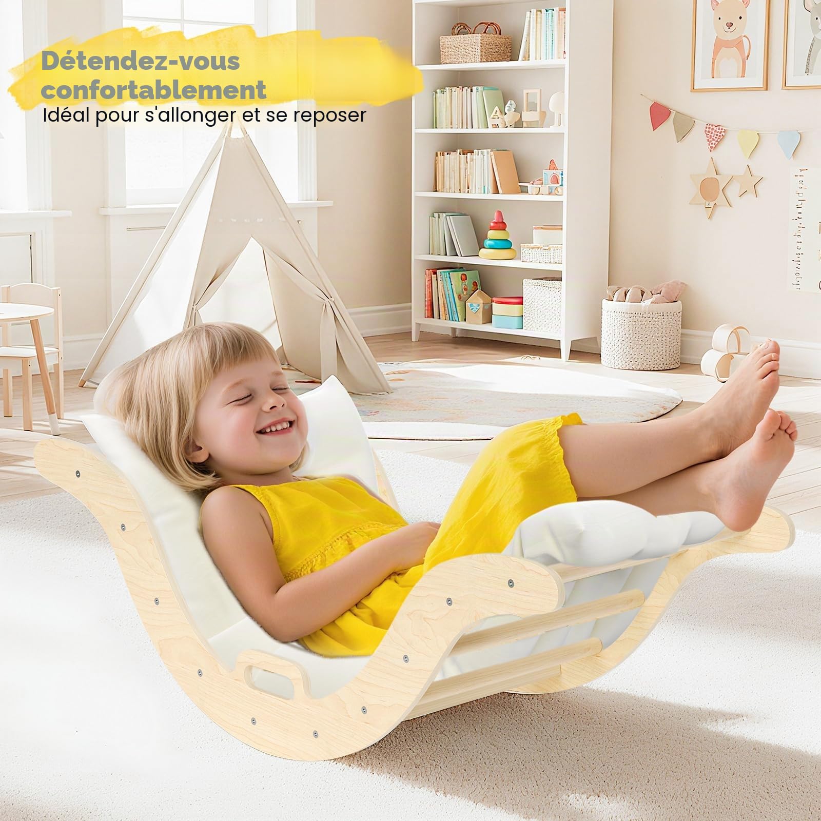 Kit de portique d'escalade Montessori 7 en 1 : triangle d'escalade d'intérieur, arche d'escalade avec coussin et toboggan, jouet d'escalade en bois, structure d'escalade pour 1 à 5 ans (3P avec