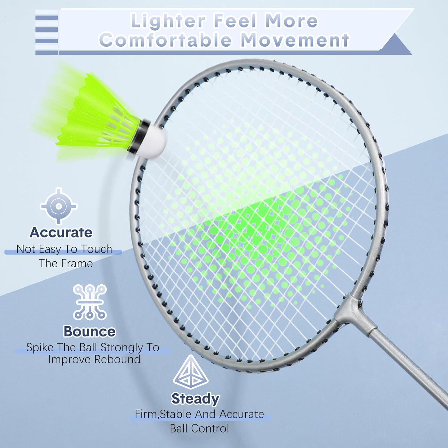 12 Pack Badminton Rackets Set Including Badminton Racquets, Nylon Shuttlecocks and Carry Bag for Outdoor Backyard Games Beginners