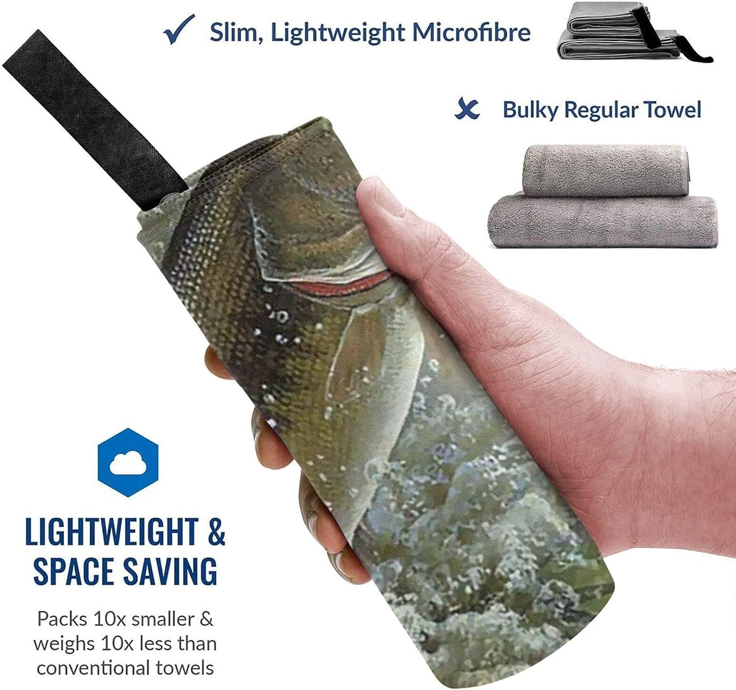 Amazon｜MUZIZY バスタオル 大判 鱸 魚柄 魚釣り フェイスタオル