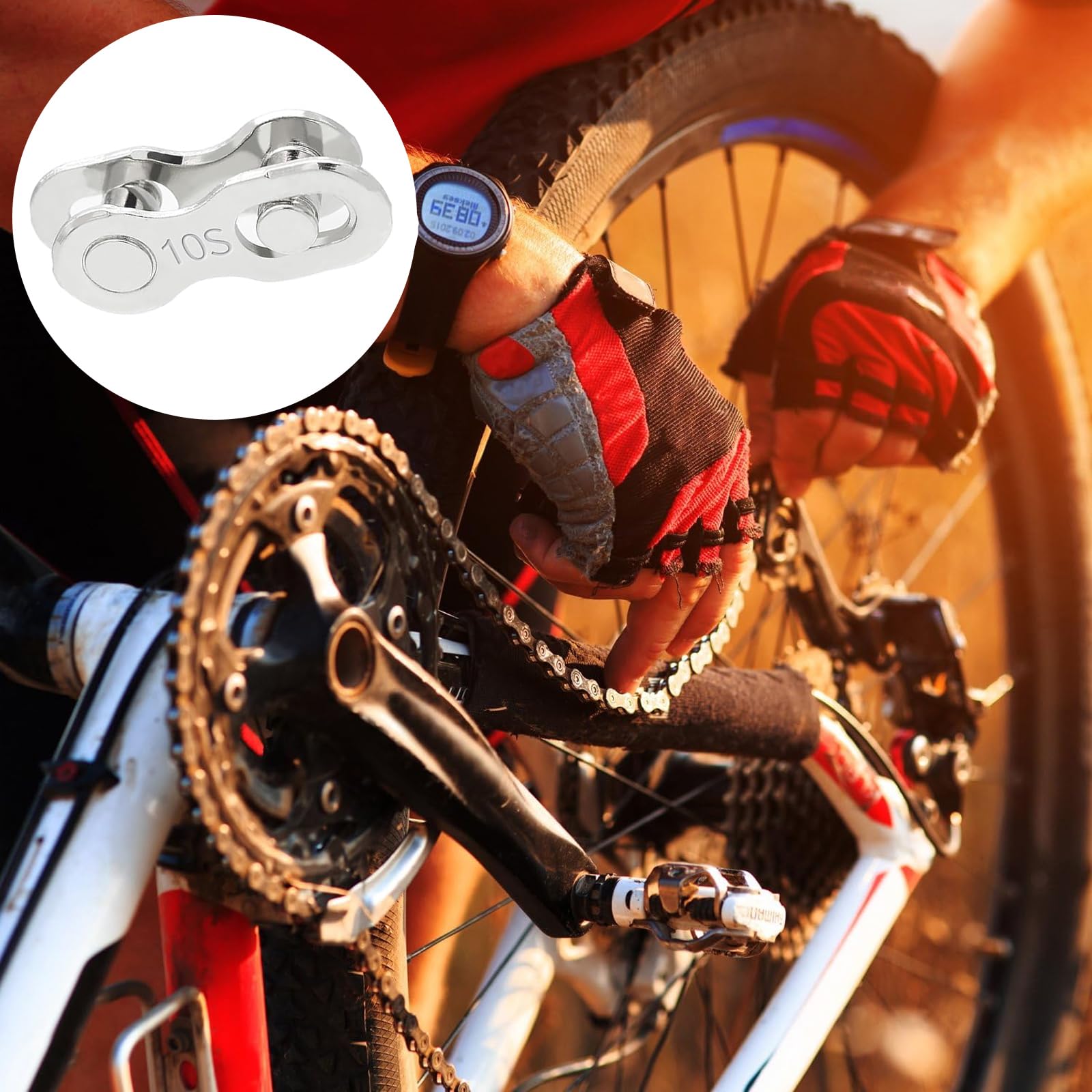 10x Fahrrad-Kettenschloss – 10-fach, Stahl, Silber – Für Mountainbike & Rennrad – Einfach Montieren